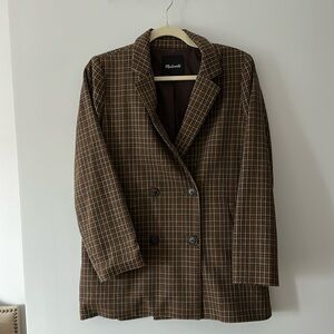 madewell brown plaid blazer sized medium.